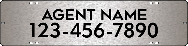Agent Name Sign Rider, 6h x 24w, 3MM Brushed Aluminum Composite