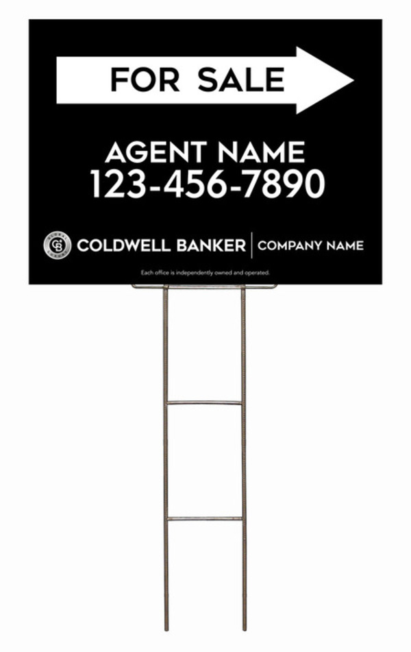 Wire H-Stake and Agent For Sale Sign Panel Unit, 18h x 24w, 4mm Corrugated
