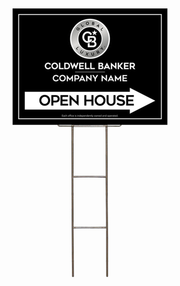 Wire H-Stake and Office Open House Sign Panel Unit, 18h x 24w, 4mm Corrugated