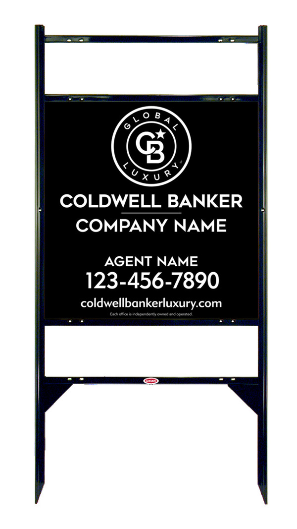 Angle Iron Frame w 2 Rider Inserts and Agent Sign Panel Unit, 24h x 24w, .040 Aluminum