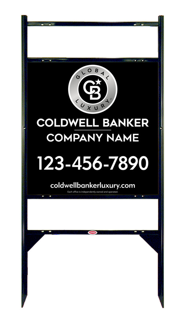 Angle Iron Frame w 2 Rider Inserts and Office Sign Panel Unit, 24h x 24w, .040 Aluminum