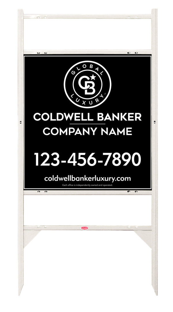 Angle Iron Frame w 2 Rider Inserts and Reflective Office Sign Panel Unit, 25h x 24w, 3MM Aluminum Composite