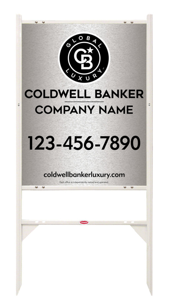 Angle Iron Frame and Office Sign Panel Unit, 30h x 24w, Brushed Aluminum Composite