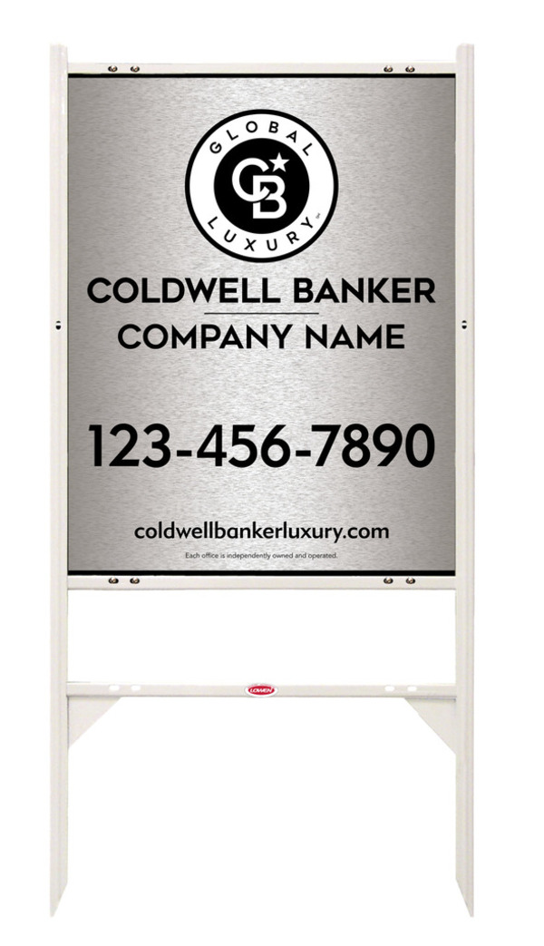 Angle Iron Frame and Office Sign Panel Unit, 30h x 24w, Brushed Aluminum Composite