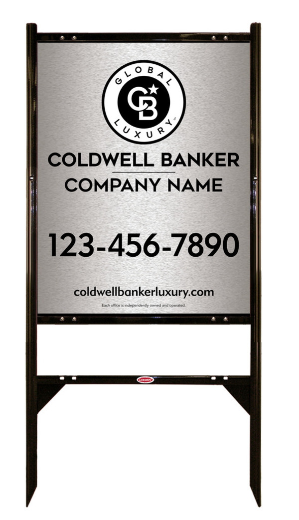 Angle Iron Frame and Office Sign Panel Unit, 30h x 24w, Brushed Aluminum Composite