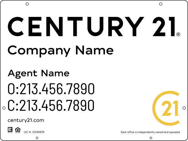 Steel Reflective Hanging Panel 18x24 - Century 21 | Lowen Sign