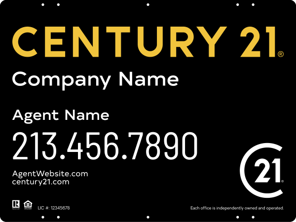 Steel Yard Sign Panel 18x24 DF - Century 21 | Lowen Sign