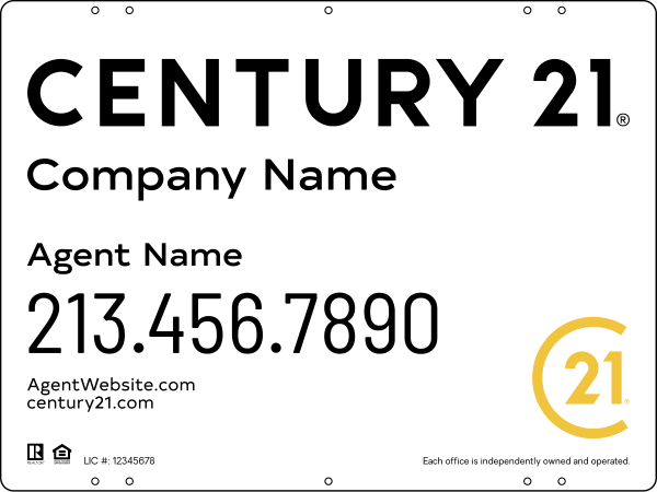 Steel Reflective Yard Panel 18x24 DF - Century 21 | Lowen Sign