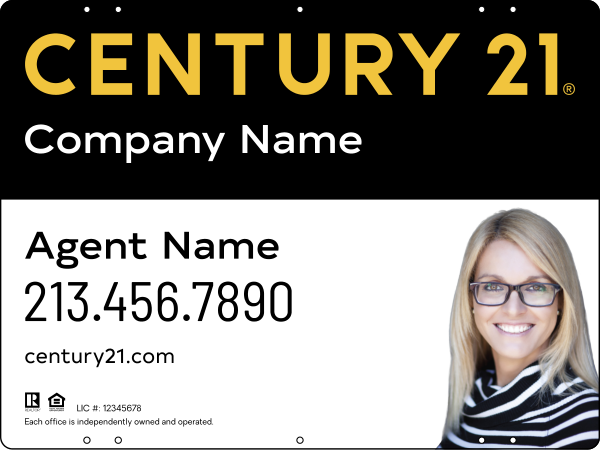 Steel Yard Sign Panel 18x24 DF - Century 21 | Lowen Sign