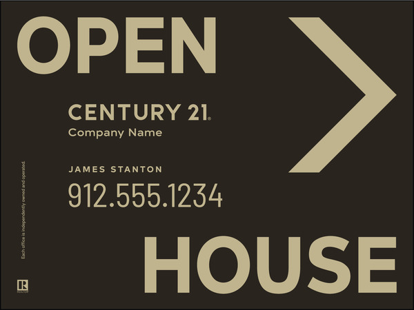 Corrugated Directional Panel Open House 18x24 - Century 21 | Lowen Sign