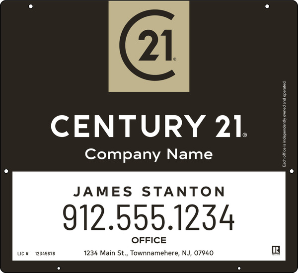 Reflective Hanging Agent Sign Panel, 22h x 24w, 3mm Aluminum Composite