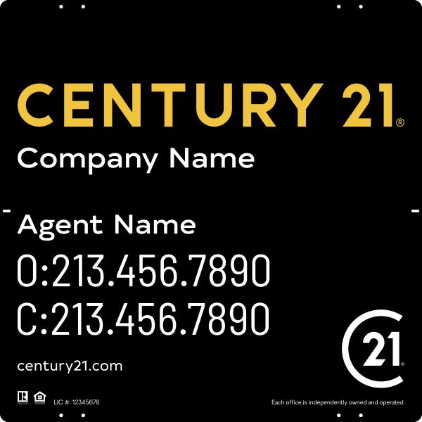 Steel Yard Sign Panel 24x24 DF - Century 21 | Lowen Sign