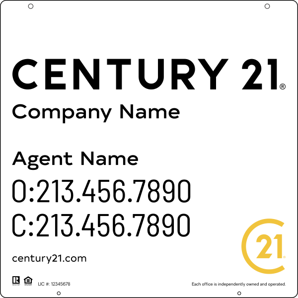Reflective Hanging Panel 24x24 Steel DF  - Century 21 | Lowen Sign
