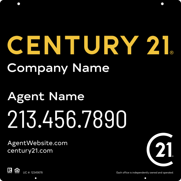 Reflective Hanging Panel 24x24 Steel DF Sales - Century 21 | Lowen Sign