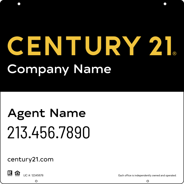 Reflective Hanging Panel 24x24 Steel Agent Standard - Century 21 | Lowen Sign