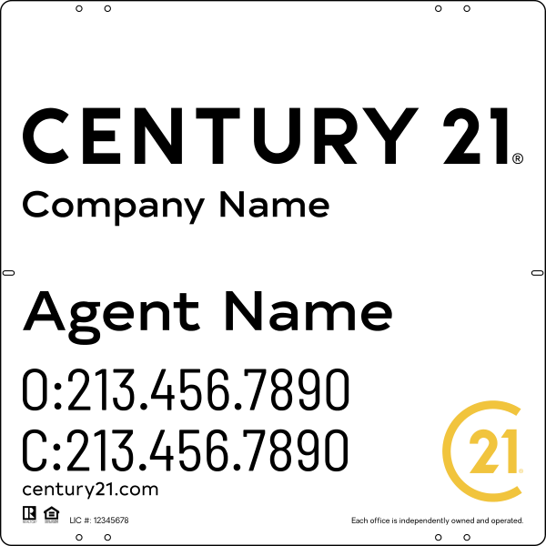 Steel Yard Sign Panel 24x24 DF - Century 21 | Lowen Sign