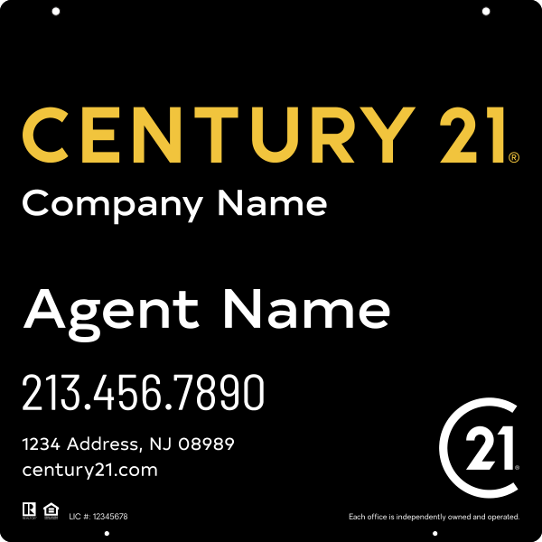 Reflective Hanging Panel 24x24 Steel DF Premium - Century 21 | Lowen Sign