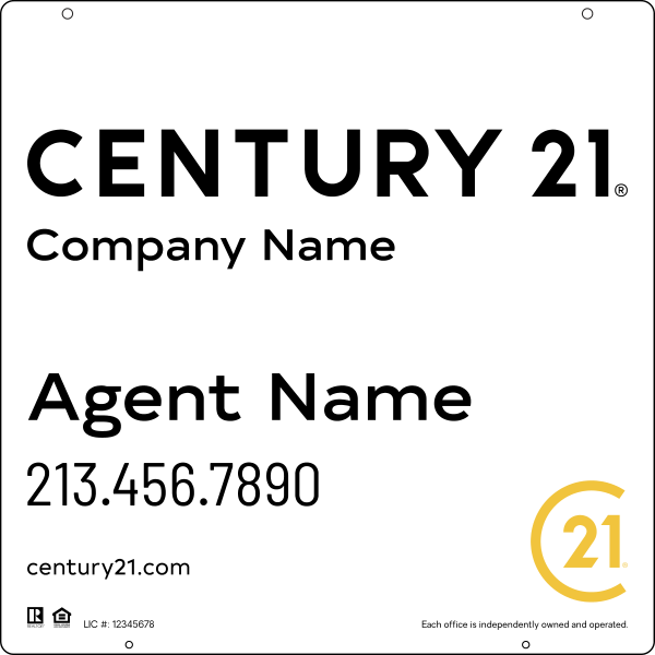 Reflective Hanging Panel 24x24 Steel DF Listing - Century 21 | Lowen Sign