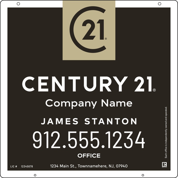 Reflective Hanging Panel 24x24 Aluminum Composite Agent Heritage - Century 21 | Lowen Sign