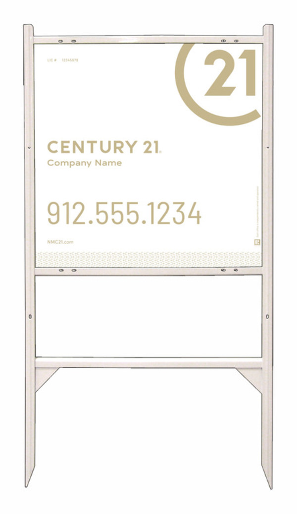Gibraltar Frame 24x24 Aluminum Composite Modern White  - Century 21 | Lowen Sign