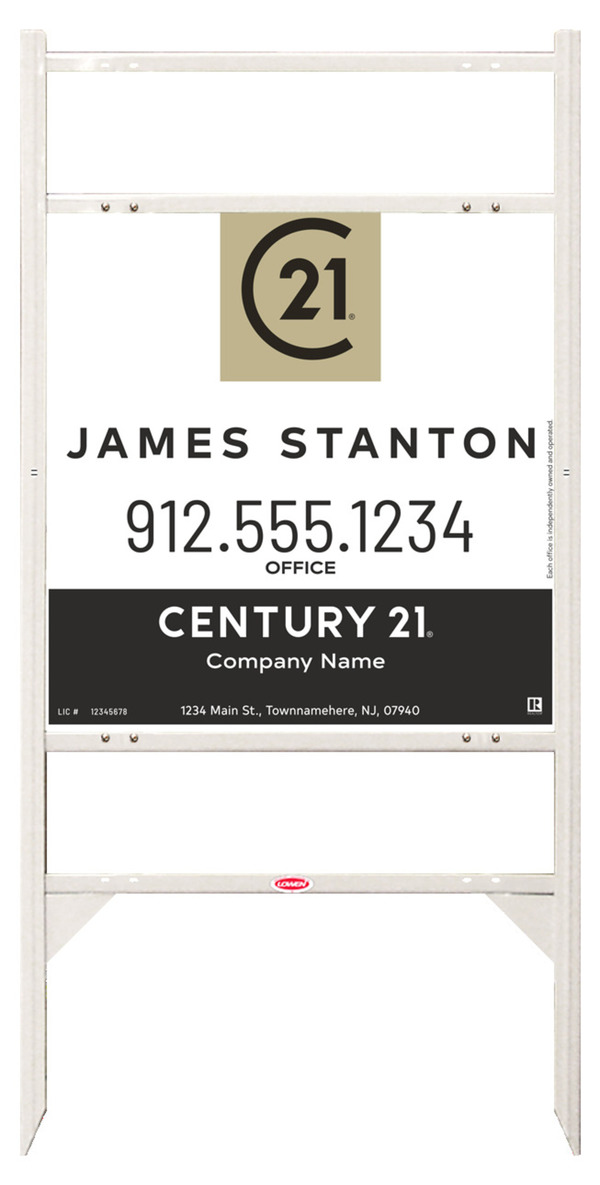 Thor Frame Unit 24x24 Aluminum Agent Centric White - Century 21 | Lowen Sign