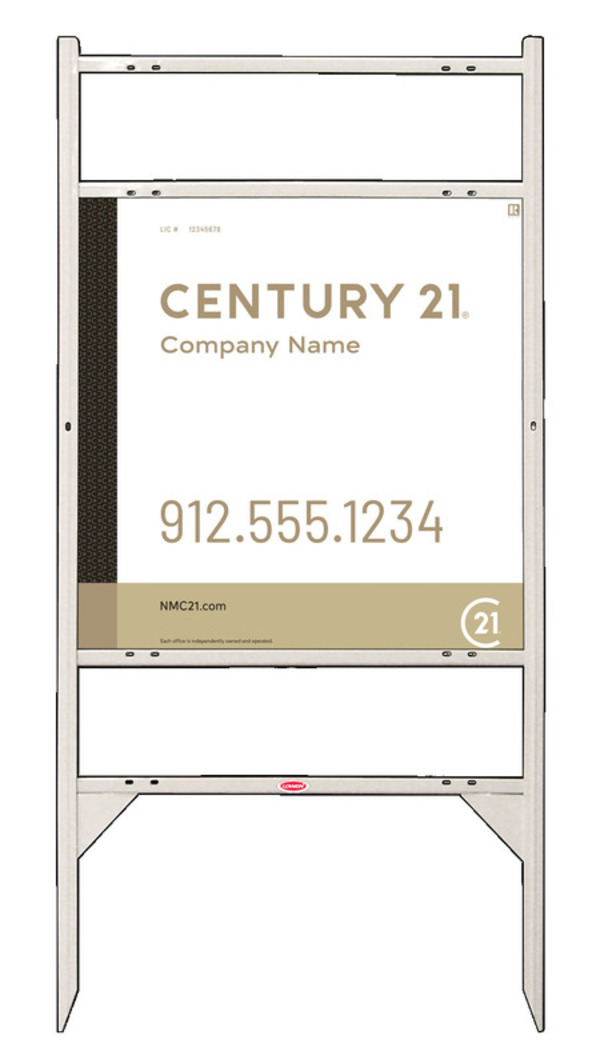 Thor Frame Unit 24x24 Aluminum White  - Century 21 | Lowen Sign