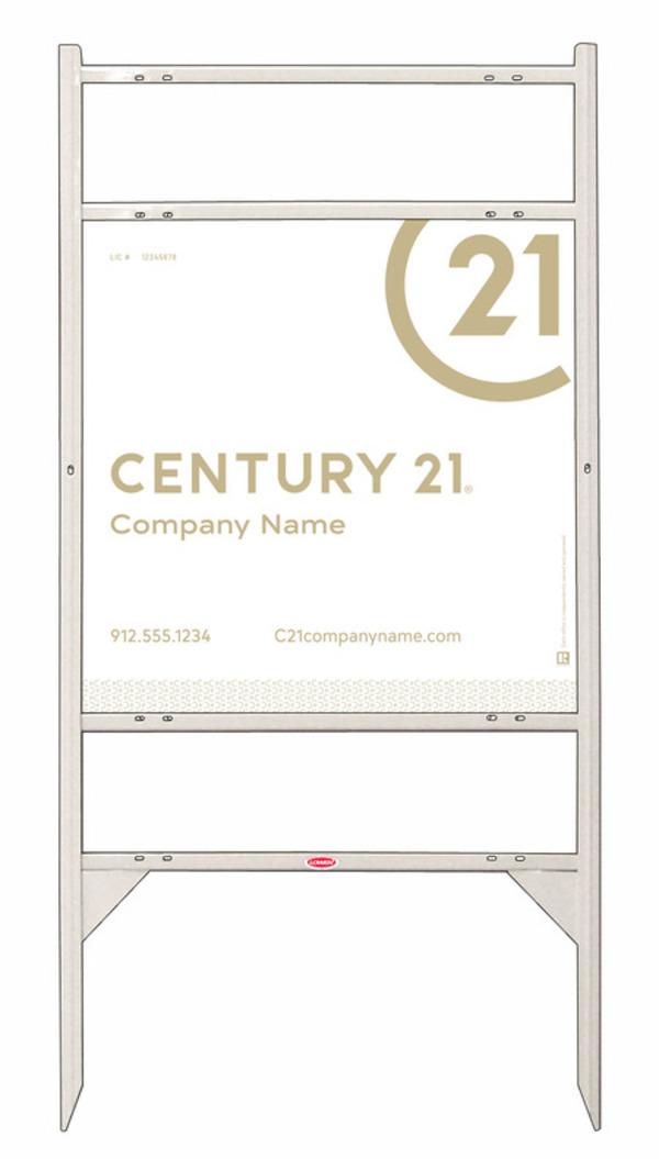 Thor Frame Unit 24x24 Aluminum White - Century 21 | Lowen Sign