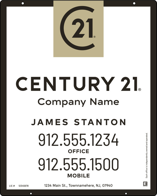 Reflective Hanging Panel 30x24 Steel Agent  - Century 21 | Lowen Sign