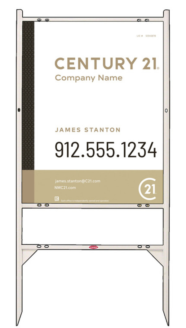 Gibraltar Frame Unit 30x24 Aluminum Composite Modern White - Century 21 | Lowen Sign