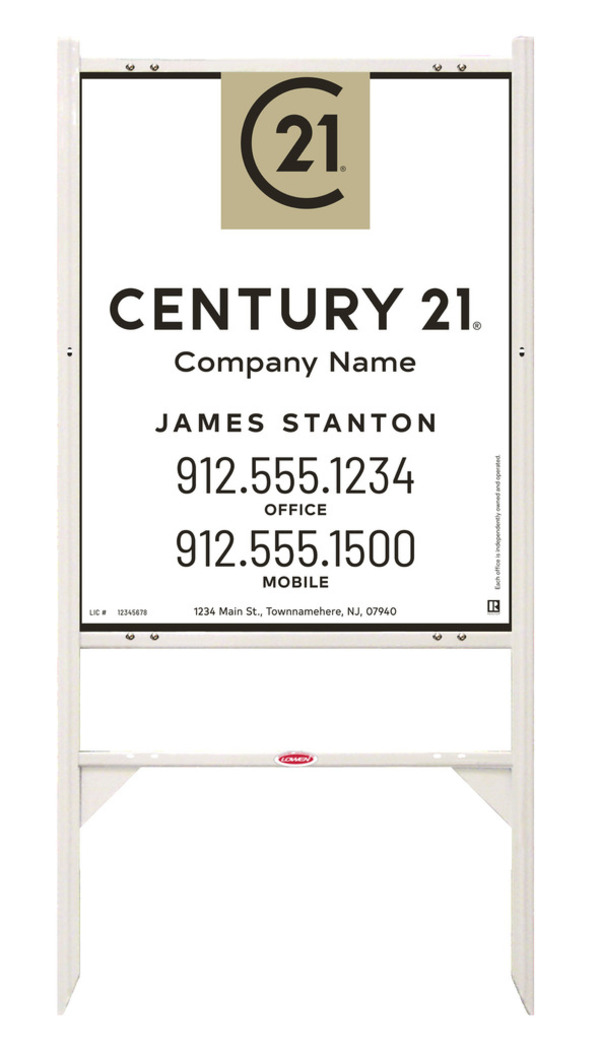 Gibraltar Frame Unit 30x24 Aluminum Composite Agent Listing White - Century 21 | Lowen Sign