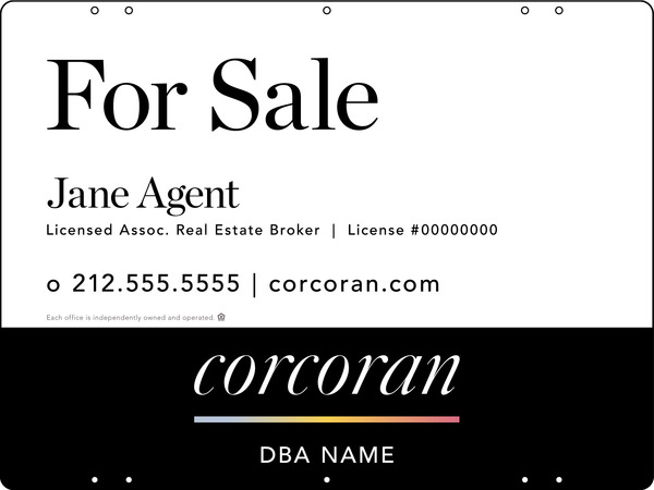 Agent Name Sign Panel, 18h x 24w, .040 Alumium