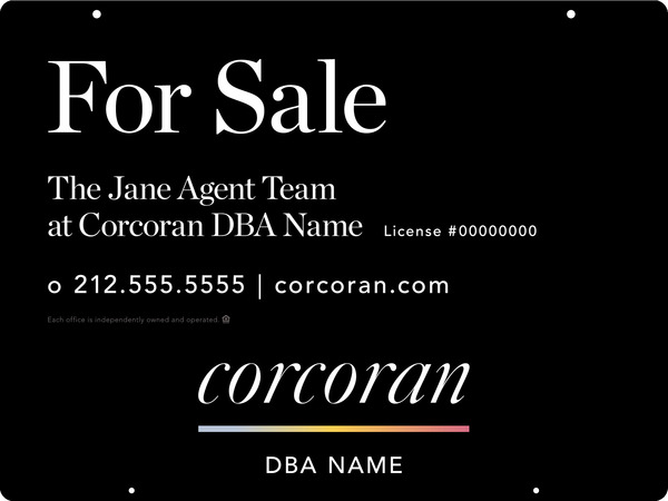 Agent Team Name Hanging Sign Panel, 18h x 24w, .063 Aluminum