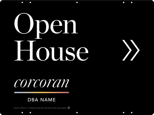 Directional Office Open House Sign Panel, 18h x 24w, Steel