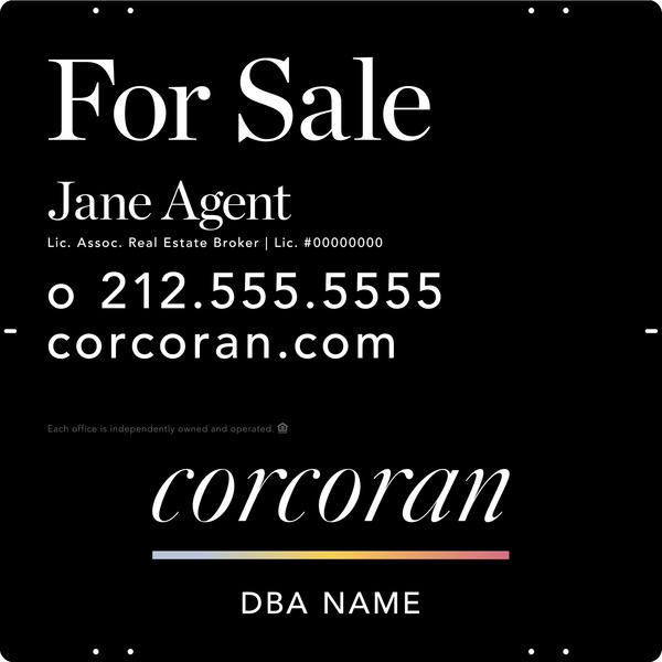 Agent Name Sign Panel, 24h x 24w, .040 Alumium