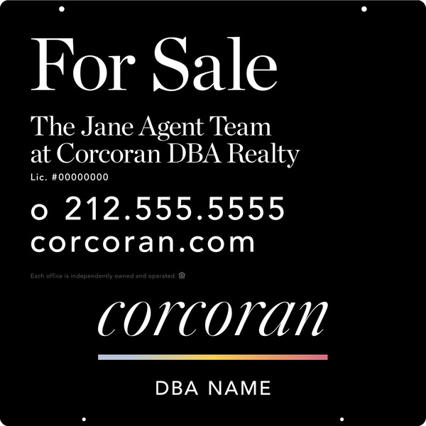 Agent Team Name Hanging Sign Panel, 24h x 24w, 3MM Aluminum Composite