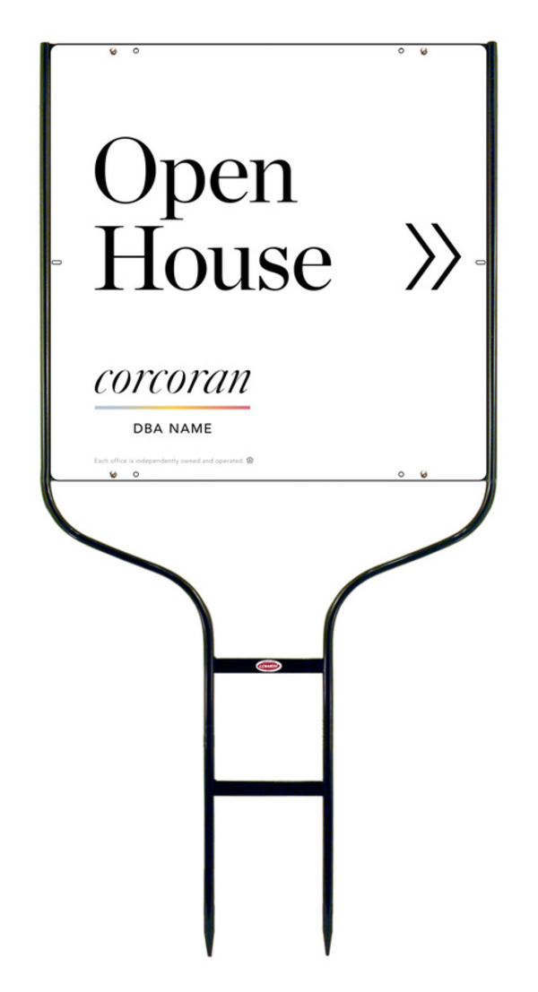 Directional Round Rod Frame and Office Open House Sign Panel Unit, 24h x 24w,Steel