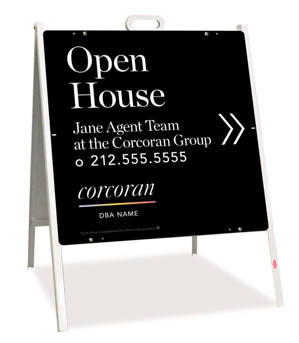 Directional Team Name Open House A-Frame and Sign Panel Unit, 24h x 24w, Steel