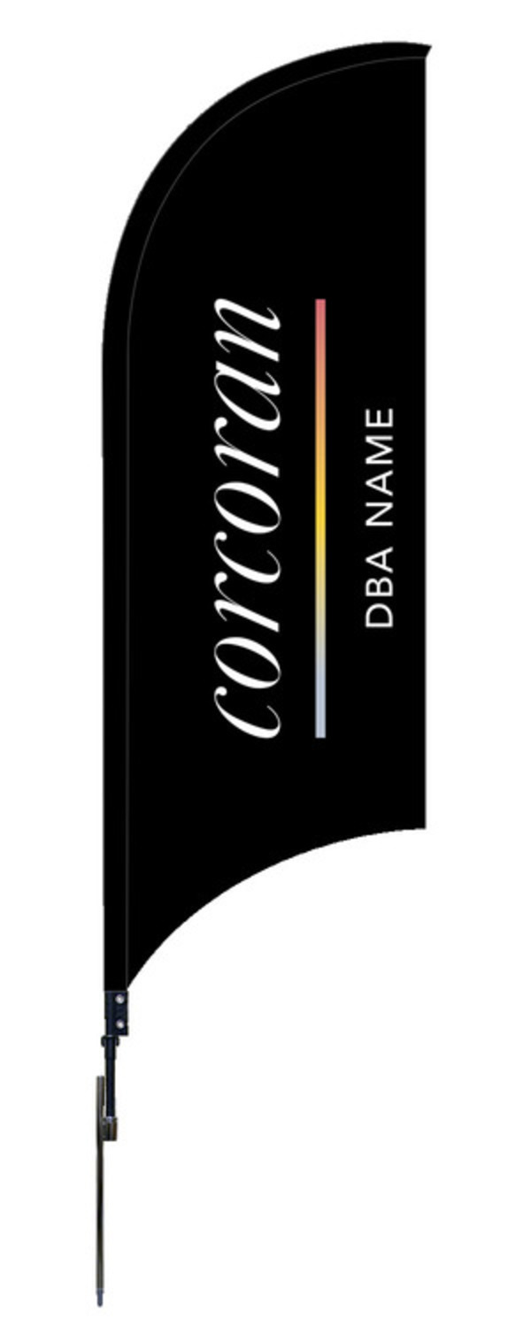 9FT Corcoran Agent Name Feather Flag Unit, Printed on both Sides