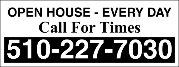 Real Estate Sign Panel with vertical flutes printed on two sides, 4mm Corrugated Plastic 9h x 24w