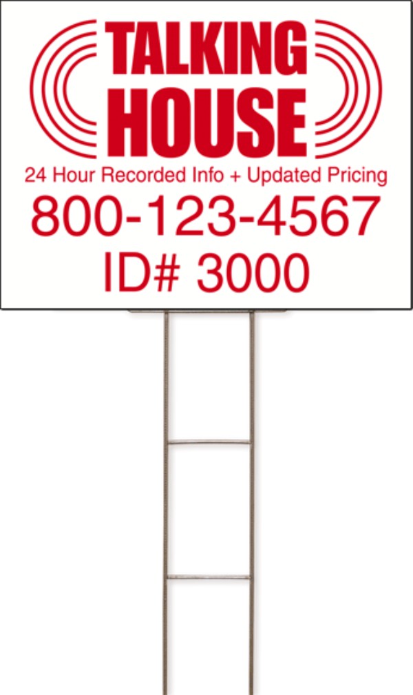 Real estate wire h frame stake and sign panel unit, corrugated plastic 18h x 24w