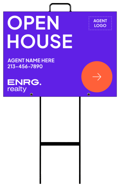 Directional Grab and Go Agent Open House Sign Panel Unit, 18h x 24w, 4mm Corrugated