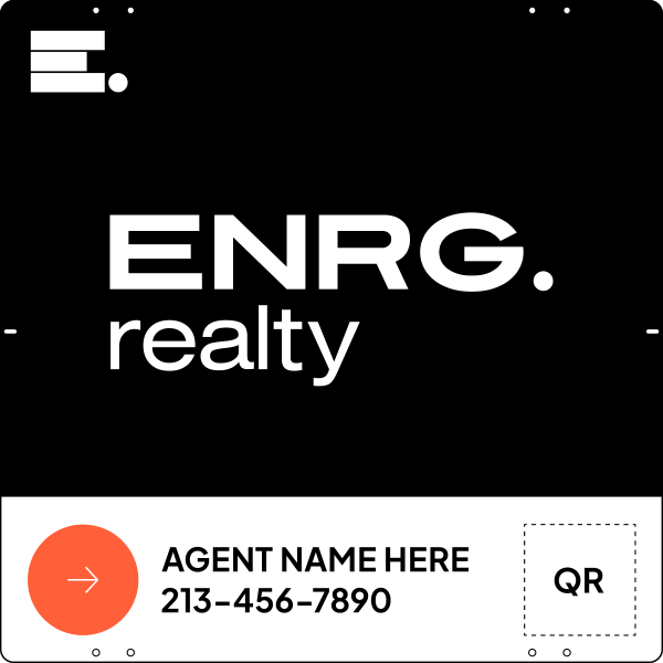 Agent Name & QR Code Hanging Sign Panel, 24h x 24w, Steel