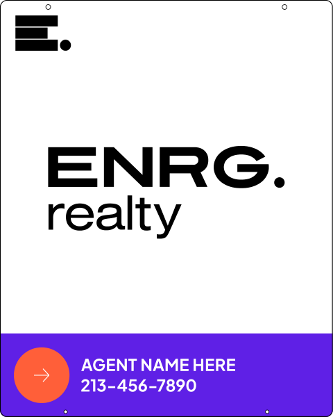 Agent Name Hanging Sign Panel, 30h x 24w, Steel