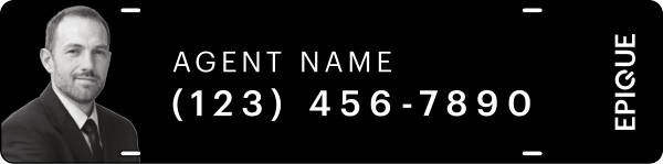 Agent Name w Photo Sign Rider, 6h x 24w, Steel