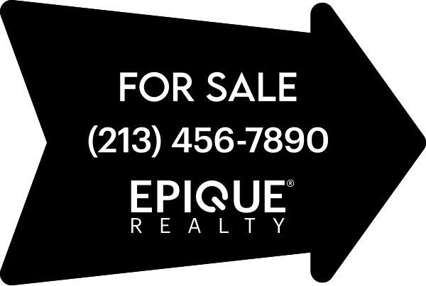 Directional Office For Sale Arrow sign Panel, 18h x 24w, 4mm Corrugated Plastic