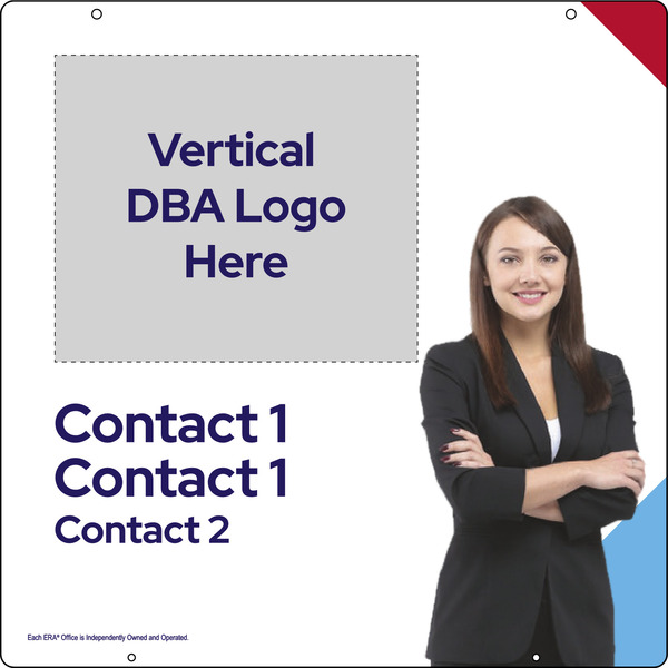Agent Contact Info w Photo Hanging Sign Panel, 24h x 24w, Steel