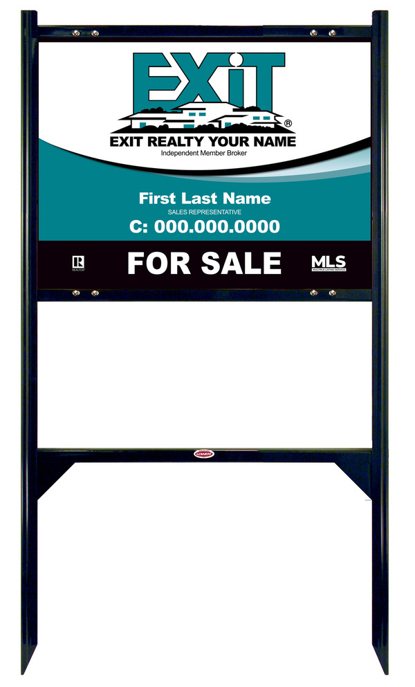 Black Angle Iron Frame and Sign Panel Unit, 18h x 24w