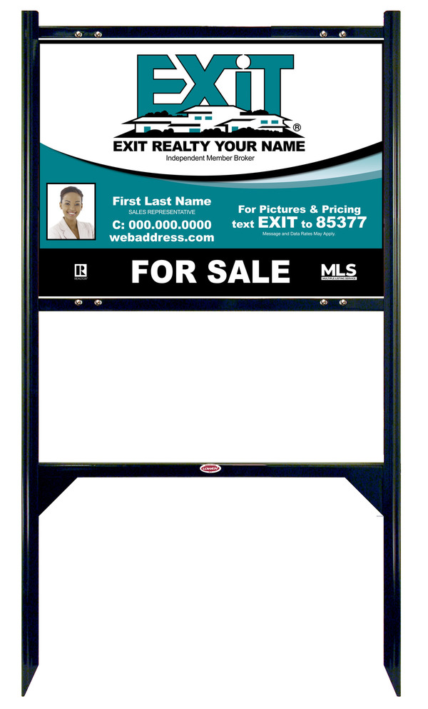 Black Angle Iron Frame and Photo Sign Panel Unit, 18h x 24w