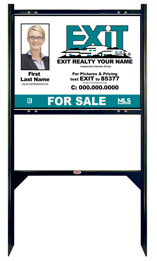 Black Angle Iron Frame and Photo Sign Panel Unit, 18h x 24w