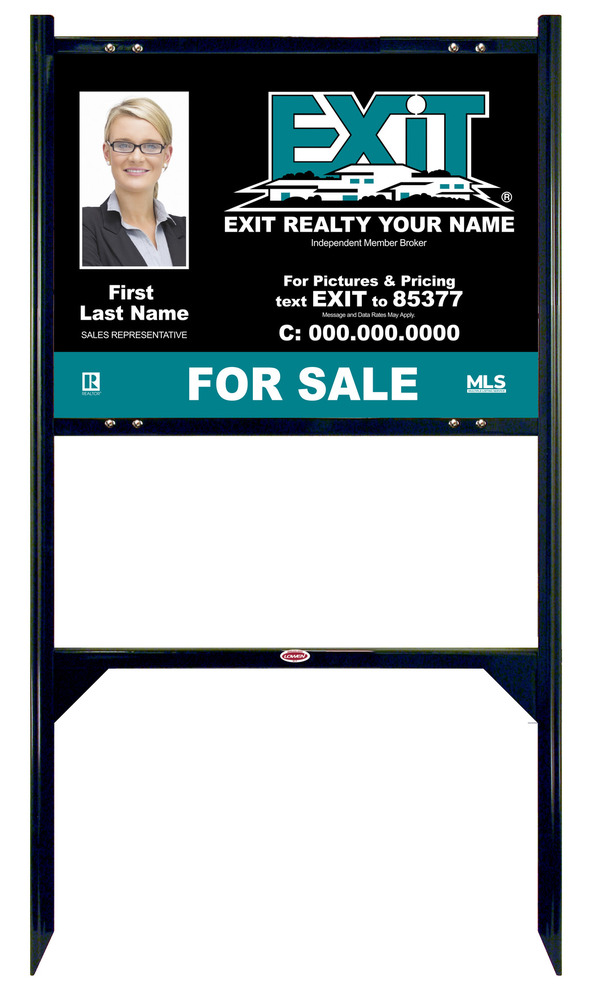 Black Angle Iron Frame and Photo Sign Panel Unit, 18h x 24w